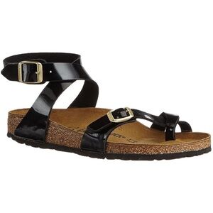 Birkenstock Yara Black Leather Sandals Size 38 L7